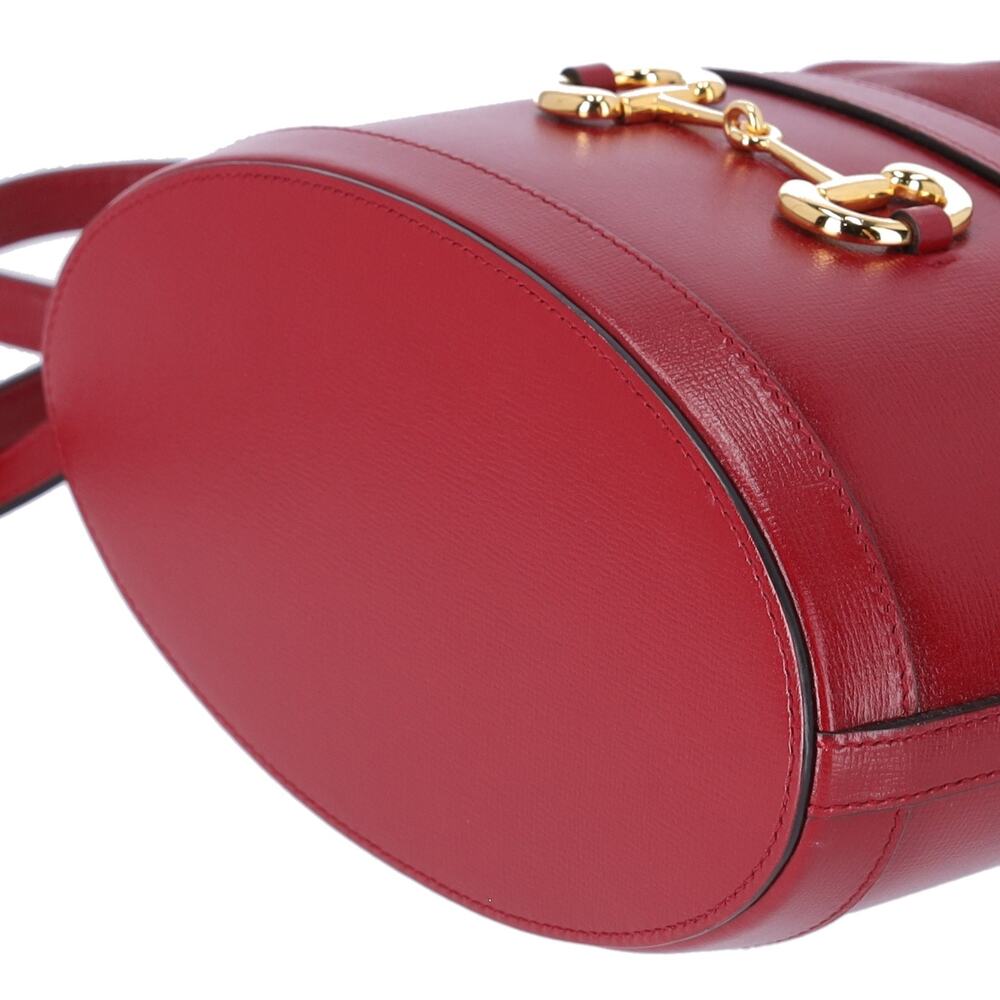 GUCCI Horsebit 1955 Bucket Bag Shoulder Bag 602118 Bordeaux Leather - Picture 4 of 8